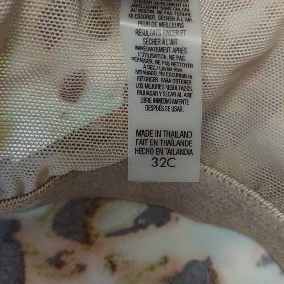 Victoria Secret Swim Push Up Tankini Top Agua Animal Print Tie Front 32 C - Picture 5 of 8